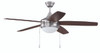 Phaze Energy Star 5 52" 5-Blade Ceiling Fan in Brushed Polished Nickel w/ Walnut/Dark Oak Blades; Integrated Light Kit (EPHA52BNK5)