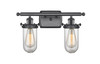 Kingsbury - 2 Light - 14 inch - Matte Black - Bath Vanity Light (516-2W-BK-CE231-CL-LED)