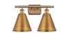 Berkshire - 2 Light - 18 inch - Brushed Brass - Bath Vanity Light (516-2W-BB-MBC-8-BB-LED)