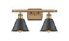 Smithfield - 2 Light - 17 inch - Brushed Brass - Bath Vanity Light (516-2W-BB-M8-BK-LED)