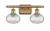 Ithaca - 2 Light - 16 inch - Brushed Brass - Bath Vanity Light (516-2W-BB-G555-6CL)