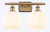 White Venetian - 2 Light - 18 inch - Brushed Brass - Bath Vanity Light (516-2W-BB-G1217-8WV)
