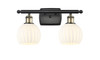 White Venetian - 2 Light - 16 inch - Black Antique Brass - Bath Vanity Light (516-2W-BAB-G1217-6WV)