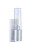 Sabre 1 Light Outdoor Medium Wall Lantern w/ LED Accent in Satin Aluminum (ZA3910-SA-LED)