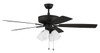 Pro Plus 114 52" 5-Blade Ceiling Fan in Espresso w/ Espresso/Walnut Blades; Integrated Light Kit (P114ESP5-52ESPWLN)