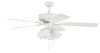 Pro Plus 114 52" 5-Blade Ceiling Fan in White w/ White/Washed Oak Blades; Integrated Light Kit (P114W5-52WWOK)