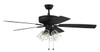 Pro Plus 104 52" 5-Blade Ceiling Fan in Espresso w/ Espresso/Walnut Blades; Integrated Light Kit (P104ESP5-52ESPWLN)