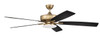 Super Pro 112 60" 5-Blade Ceiling Fan in Satin Brass w/ Black Walnut/Flat Black Blades; Integrated Light Kit (S112SB5-60BWNFB)