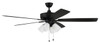 60" Super Pro Fan in Flat Black with Blades and Light Kit (S114FB5-60FBGW)