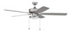 Super Pro 119 60" 5-Blade Ceiling Fan in Brushed Nickel w/ Brushed Nickel/Greywood Blades; Light Kit Included (optional) (S119BN5-60BNGW)