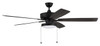 60" Super Pro Fan in Flat Black with Blades and Light Kit (S119FB5-60FBGW)