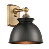 Adirondack - 1 Light - 8 inch - Brushed Brass - Sconce (516-1W-BB-M14-BK)