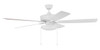 Super Pro 119 60" 5-Blade Ceiling Fan in White w/ White/Washed Oak Blades; Light Kit Included (optional) (S119W5-60WWOK)
