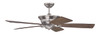 Forum 52" 5-Blade Ceiling Fan in Brushed Polished Nickel w/ Dark Cedar/Weathered Mesquite Blades; Light Kit Optional (Not Included) (FRM52BNK5)