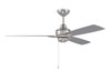 Moto 52" 3-Blade Ceiling Fan in Brushed Polished Nickel w/ Brushed Nickel/Driftwood Blades; Light Kit Optional (Not Included) (MOT52BNK3)