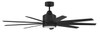 Champion 60" 9-Blade Indoor/Outdoor (Damp) Ceiling Fan in Flat Black w/ Flat Black Blades; Light Kit Included (optional) (CHP60FB9)