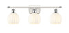 White Venetian - 3 Light - 26 inch - White Polished Chrome - Bath Vanity Light (516-3W-WPC-G1217-6WV)