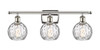 Athens Water Glass - 3 Light - 26 inch - Polished Nickel - Bath Vanity Light (516-3W-PN-G1215-6-LED)