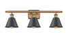 Smithfield - 3 Light - 27 inch - Brushed Brass - Bath Vanity Light (516-3W-BB-M8-BK)