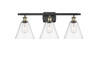 Berkshire - 3 Light - 28 inch - Black Antique Brass - Bath Vanity Light (516-3W-BAB-GBC-82-LED)