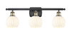White Venetian - 3 Light - 26 inch - Black Antique Brass - Bath Vanity Light (516-3W-BAB-G1217-6WV)