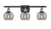 Athens Deco Swirl - 3 Light - 26 inch - Black Antique Brass - Bath Vanity Light (516-3W-BAB-G1213-6SM)