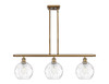 Athens Water Glass - 3 Light - 36 inch - Brushed Brass - Cord hung - Island Light (516-3I-BB-G1215-8-LED)