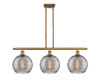 Athens Deco Swirl - 3 Light - 37 inch - Brushed Brass - Cord hung - Island Light (516-3I-BB-G1213-10SM)