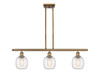 Belfast - 3 Light - 36 inch - Brushed Brass - Cord hung - Island Light (516-3I-BB-G1013-LED)
