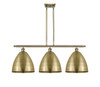 Bristol - 3 Light - 39 inch - Antique Brass - Cord hung - Island Light (516-3I-AB-MBD-12-AB-LED)