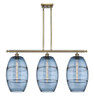 Vaz - 3 Light - 37 inch - Antique Brass - Cord hung - Island Light (516-3I-AB-G557-10BL)