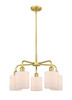 Cobbleskill - 5 Light - 23 inch - Satin Gold - Chandelier (516-5CR-SG-G111)