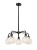 White Mouchette - 5 Light - 24 inch - Oil Rubbed Bronze - Chandelier (516-5CR-OB-G1216-6WM)
