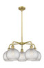Athens - 5 Light - 26 inch - Brushed Brass - Chandelier (516-5CR-BB-G122C-8CL)