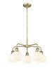 White Venetian - 5 Light - 24 inch - Antique Brass - Chandelier (516-5CR-AB-G1217-6WV)