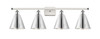 Berkshire - 4 Light - 38 inch - White Polished Chrome - Bath Vanity Light (516-4W-WPC-MBC-8-PC-LED)