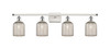 Bridal Veil - 4 Light - 35 inch - White Polished Chrome - Bath Vanity Light (516-4W-WPC-G559-5ME)
