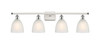 Castile - 4 Light - 36 inch - White Polished Chrome - Bath Vanity Light (516-4W-WPC-G381-LED)