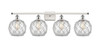 Farmhouse Rope - 4 Light - 38 inch - White Polished Chrome - Bath Vanity Light (516-4W-WPC-G122-8RW)