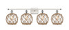 Farmhouse Rope - 4 Light - 38 inch - White Polished Chrome - Bath Vanity Light (516-4W-WPC-G122-8RB)