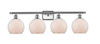 Farmhouse Chicken Wire - 4 Light - 38 inch - Brushed Satin Nickel - Bath Vanity Light (516-4W-SN-G121-8CSN-LED)