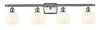 White Venetian - 4 Light - 36 inch - Brushed Satin Nickel - Bath Vanity Light (516-4W-SN-G1217-6WV)