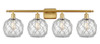 Farmhouse Rope - 4 Light - 38 inch - Satin Gold - Bath Vanity Light (516-4W-SG-G122-8RW-LED)