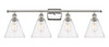 Berkshire - 4 Light - 38 inch - Polished Nickel - Bath Vanity Light (516-4W-PN-GBC-84-LED)