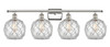 Farmhouse Rope - 4 Light - 38 inch - Polished Nickel - Bath Vanity Light (516-4W-PN-G122-8RW-LED)