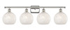 White Mouchette - 4 Light - 38 inch - Polished Nickel - Bath Vanity Light (516-4W-PN-G1216-8WM)