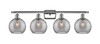 Athens Deco Swirl - 4 Light - 38 inch - Polished Chrome - Bath Vanity Light (516-4W-PC-G1213-8SM)
