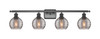 Athens Deco Swirl - 4 Light - 36 inch - Matte Black - Bath Vanity Light (516-4W-BK-G1213-6SM)