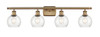 Athens - 4 Light - 36 inch - Brushed Brass - Bath Vanity Light (516-4W-BB-G124-6)