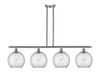 Farmhouse Chicken Wire - 4 Light - 48 inch - Brushed Satin Nickel - Cord hung - Island Light (516-4I-SN-G122-10CSN-LED)